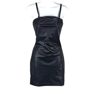 Faux Leather Halloween Costume Mini Dress
